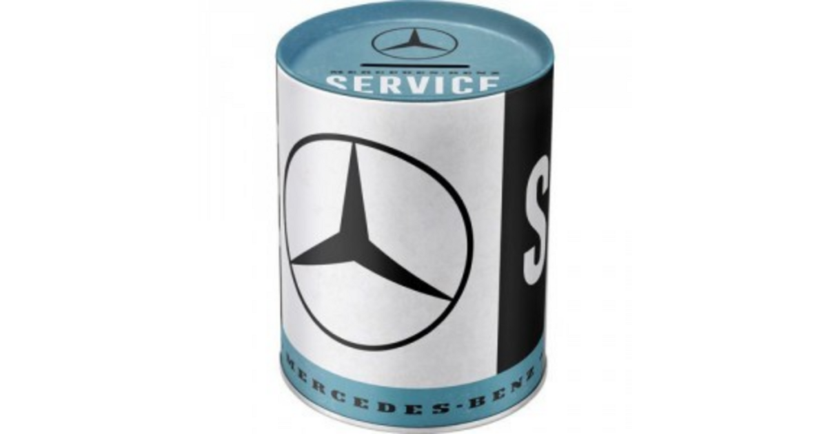 Nostalgic-Art Tirelire Rétro Mercedes-Benz Service – Boîte Métal 1 L, Idée Cadeau Auto